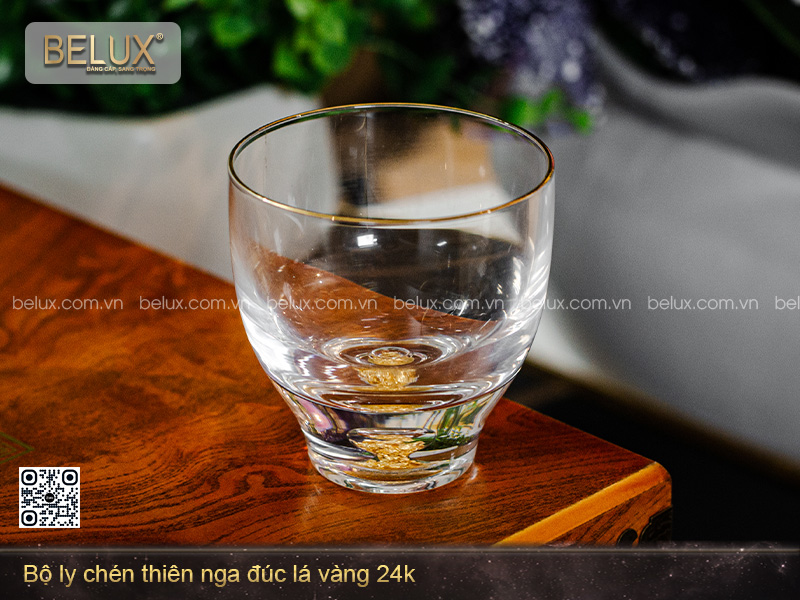 Bộ Ly Chén Thiên Nga Đúc Lá Vàng 24k