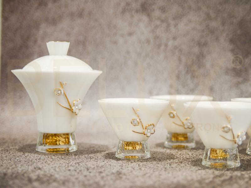 Bộ trà cao cấp pha lê Swarovski vàng lá 24k