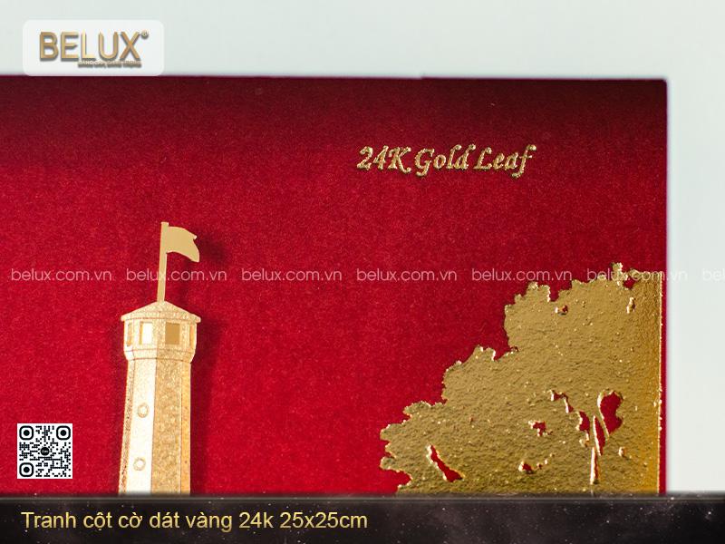 Tranh Cột Cờ Dát Vàng 24k