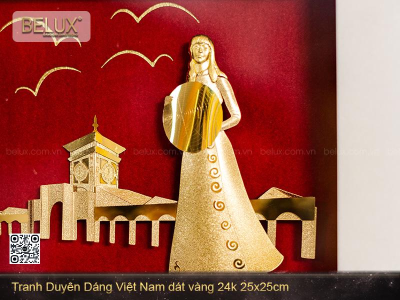 Tranh Duyên Dáng Việt Nam Dát Vàng 24k