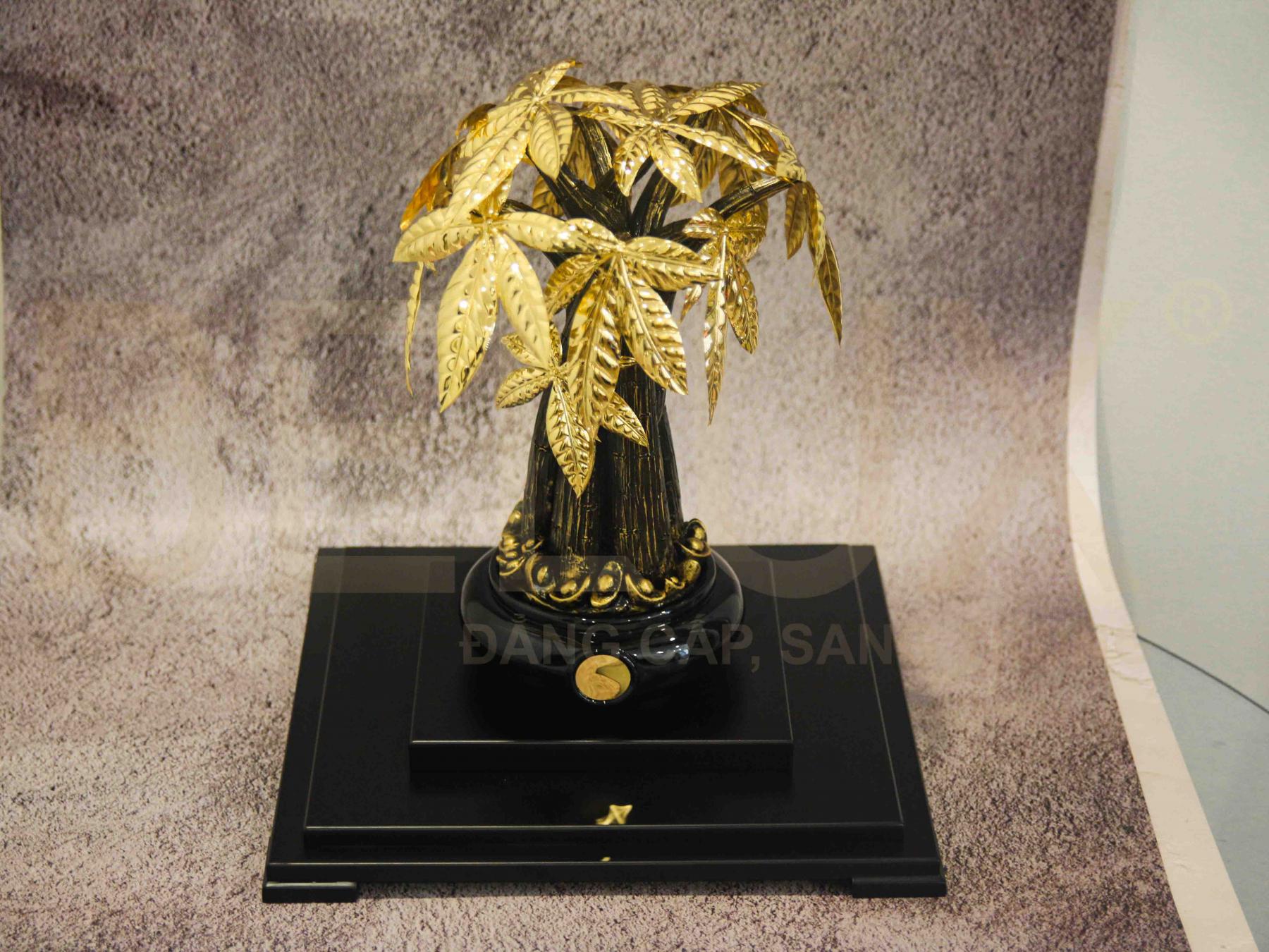 Chậu kim ngân dát vàng 24k cỡ to