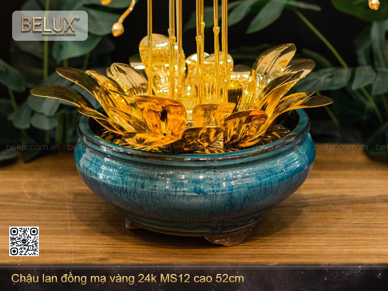 Chậu Lan Bằng Đồng Mạ Vàng 24k Mẫu 12