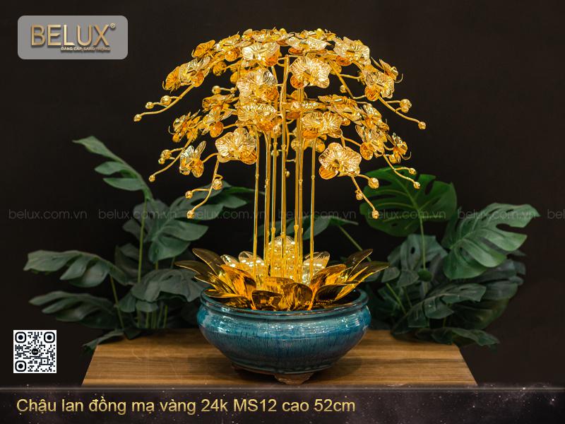 Chậu Lan Bằng Đồng Mạ Vàng 24k Mẫu 12