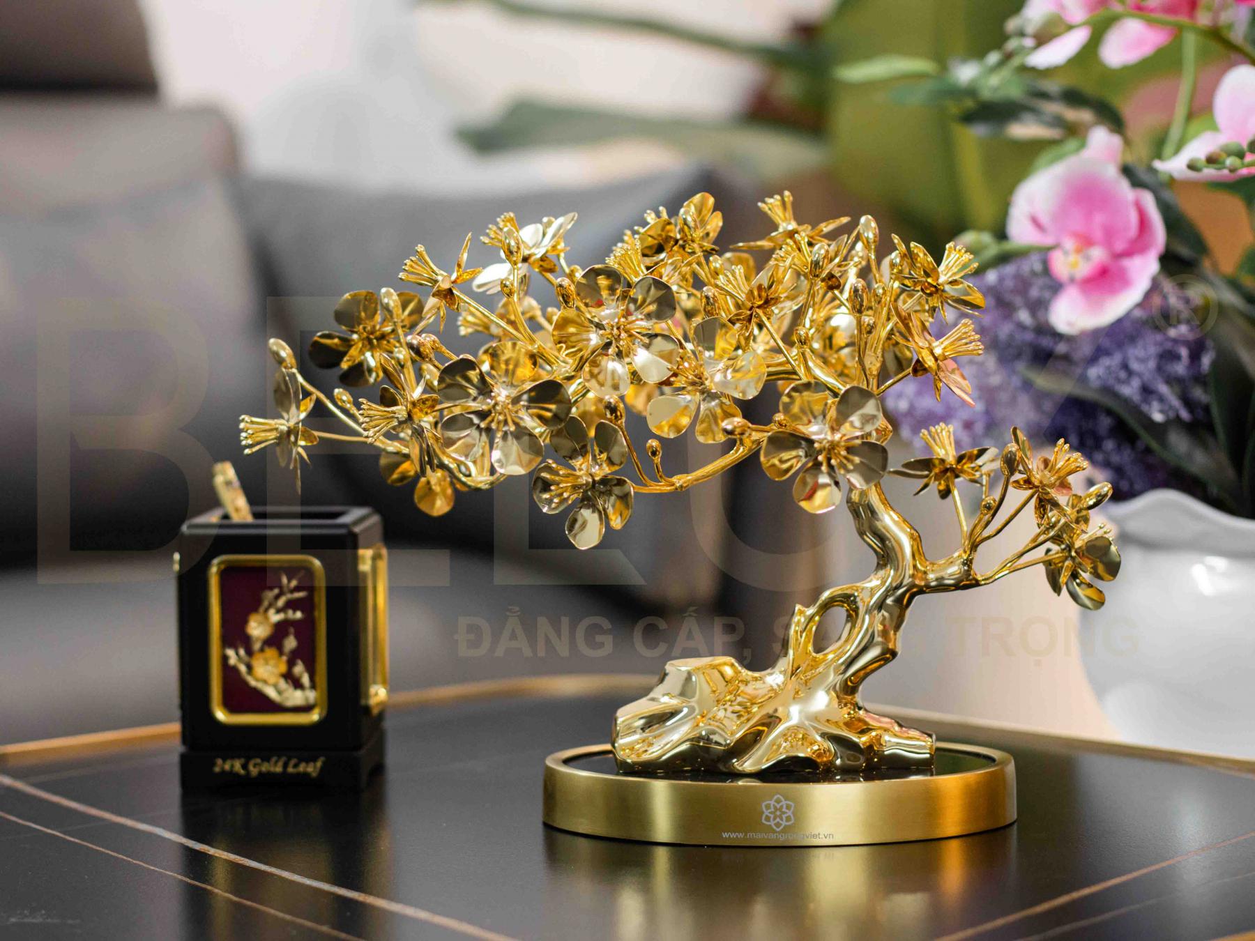 Chậu Mai Vàng Tài Lộc Mạ Vàng 24K