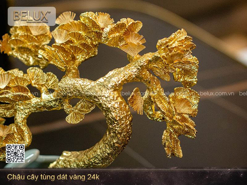 Chậu Cây Tùng Dát Vàng 24k