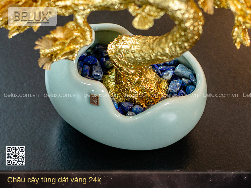 Chậu Cây Tùng Dát Vàng 24k