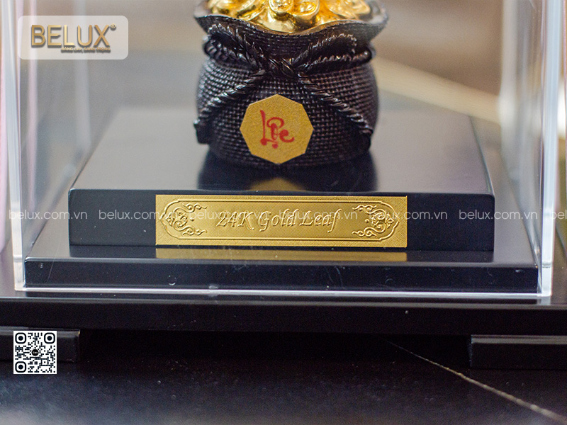 Chậu cây kim tiền dát vàng 24k