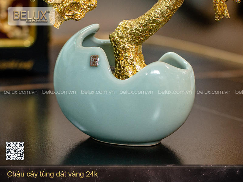 Chậu Cây Tùng Dát Vàng 24k