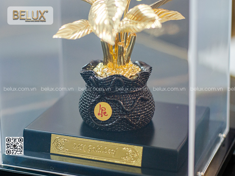 Chậu cây phú quý dát vàng 24k