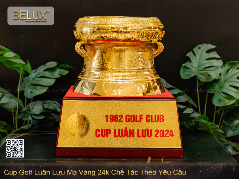 Cup Golf Luân Lưu Bằng Đồng Mạ Vàng 24k