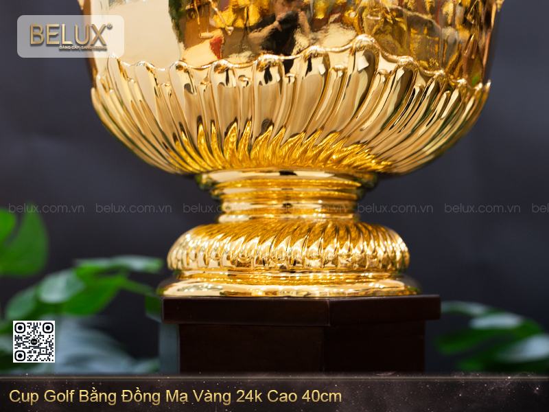 Cup Golf Bằng Đồng Mạ Vàng 24k Chế Tác Theo Yêu Cầu Cao 40cm