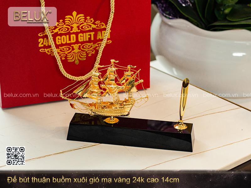 Đế Bút Thuận Buồm Xuôi Gió Mạ Vàng 24k Mẫu 2