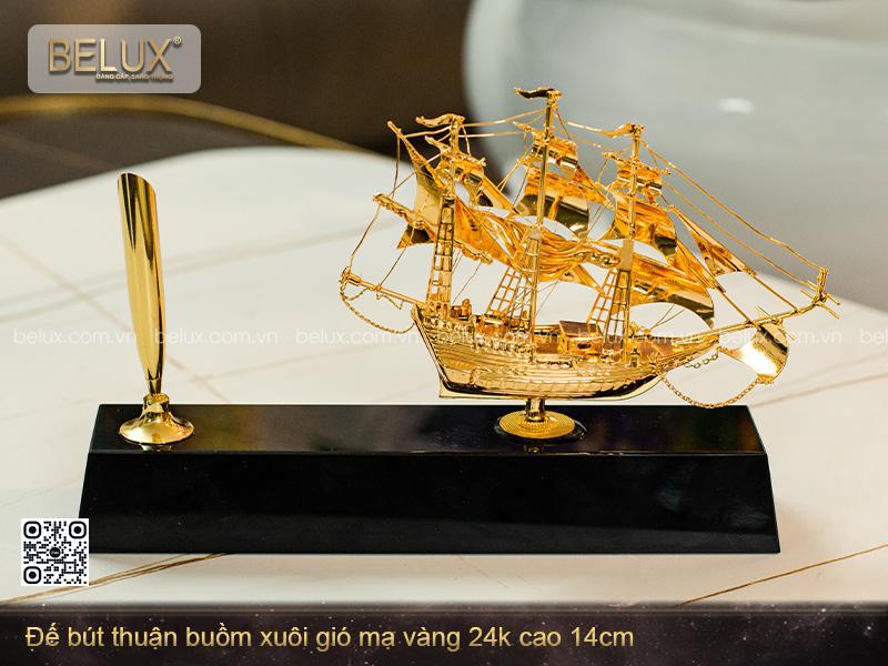 Đế Bút Thuận Buồm Xuôi Gió Mạ Vàng 24k Mẫu 2