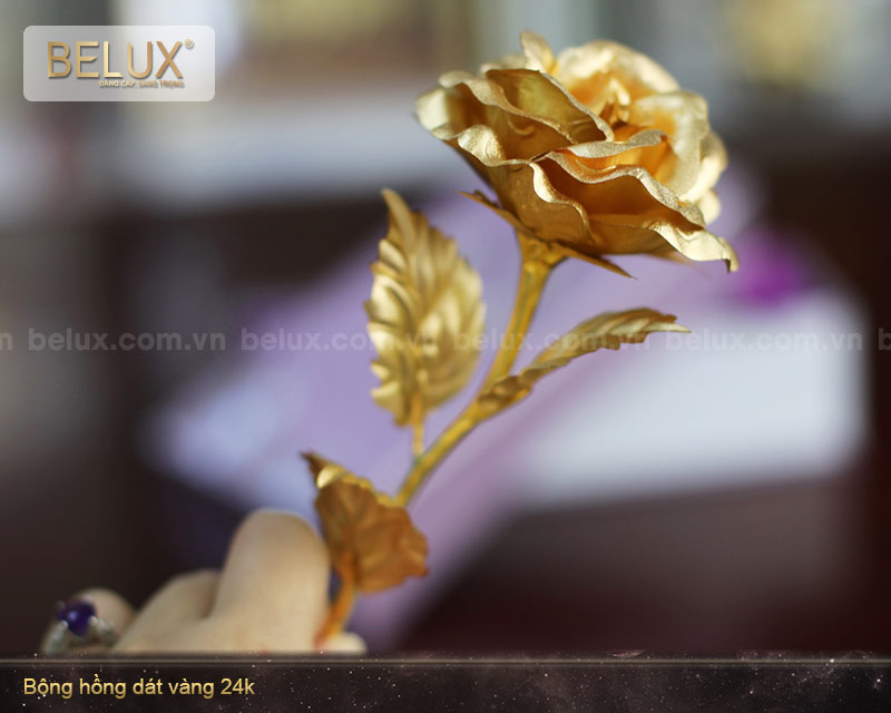 Bông Hồng Dát Vàng 24k