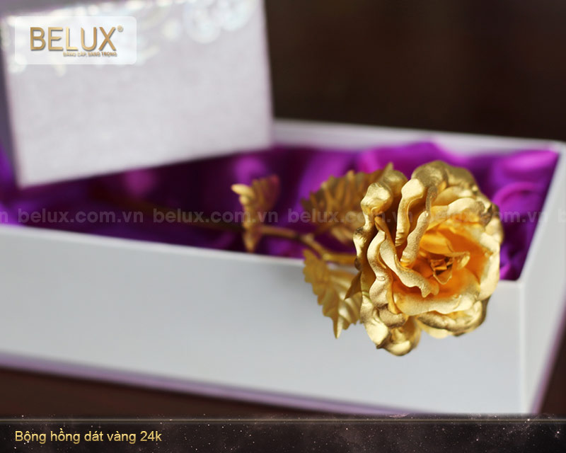 Bông Hồng Dát Vàng 24k