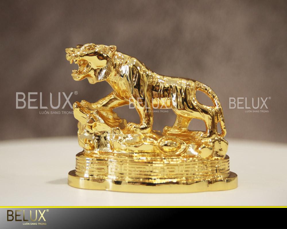 Tượng Linh Vật Hổ Phong Thủy Bằng Đồng Mạ Vàng 24k