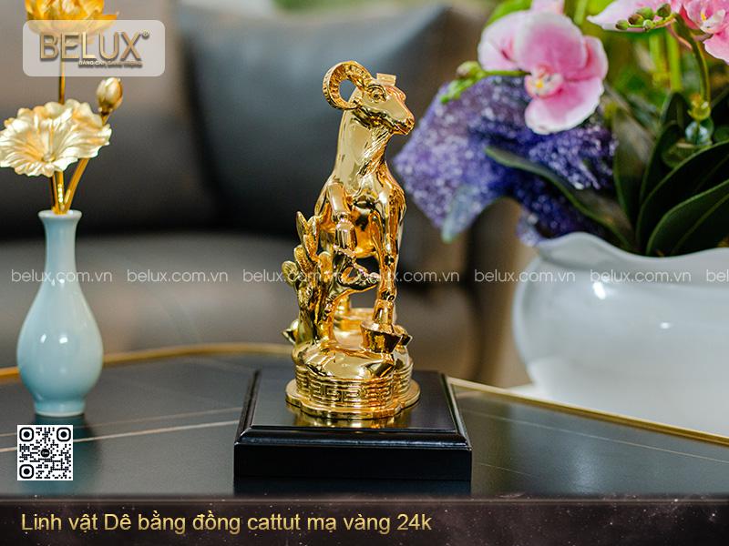Tượng Dê Mạ Vàng 24k Cao 22cm
