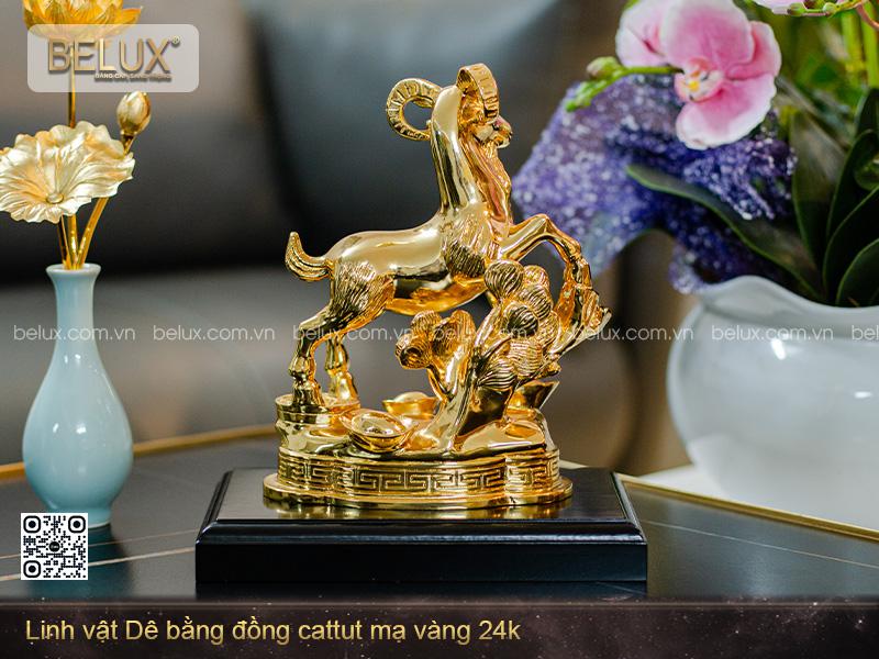Tượng Dê Mạ Vàng 24k Cao 22cm