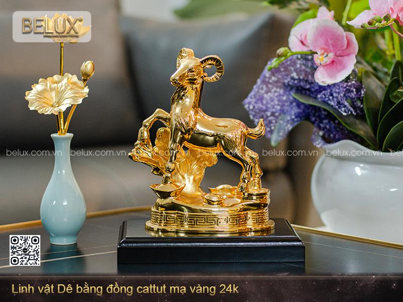 Tượng Dê Mạ Vàng 24k Cao 22cm