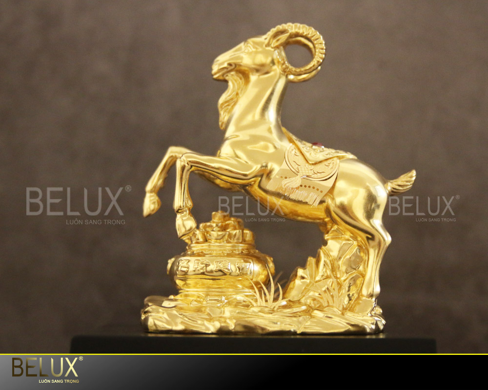 Tượng Dê Phong Thủy Dát Vàng 24K