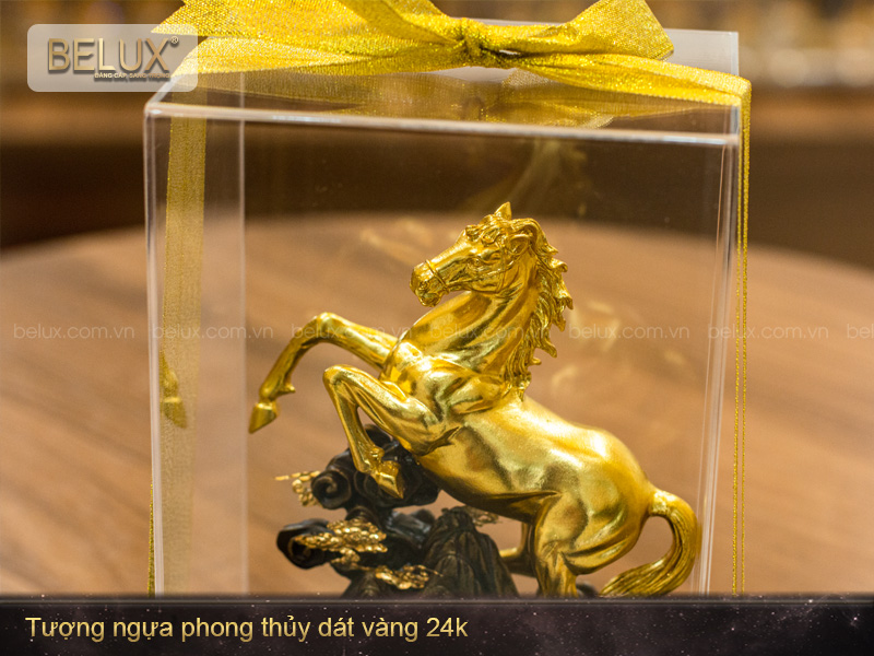 Tượng Ngựa phong thủy dát vàng 24k
