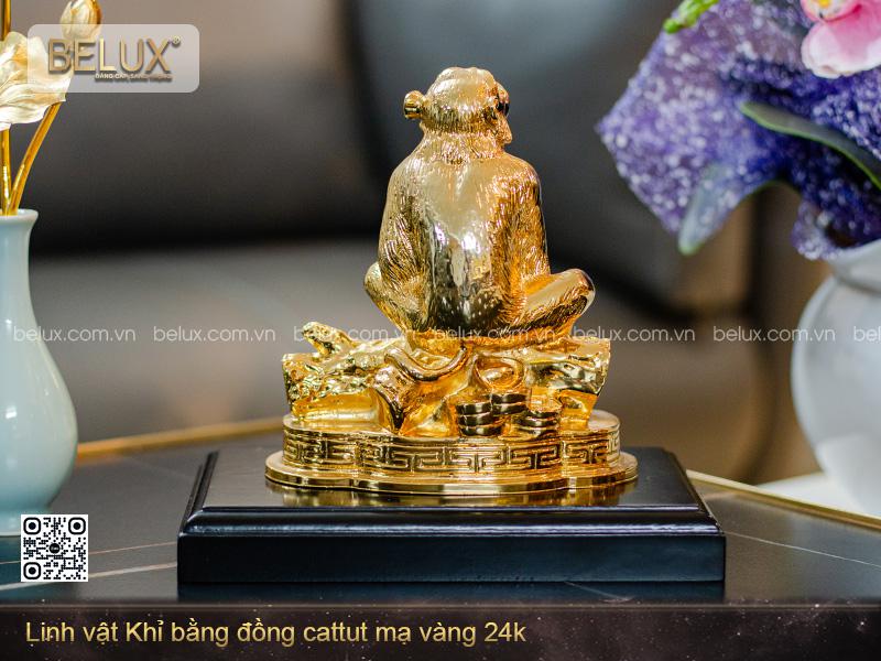 Tượng Linh Vật Khỉ Phong Thủy Mạ Vàng Cao 19cm