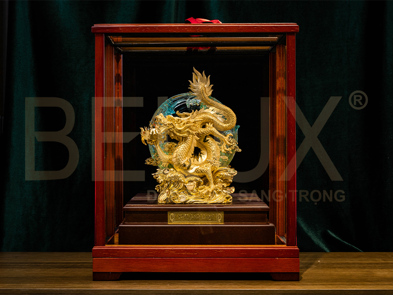 Tượng Rồng Vòng Ngọc Dát Vàng 24k