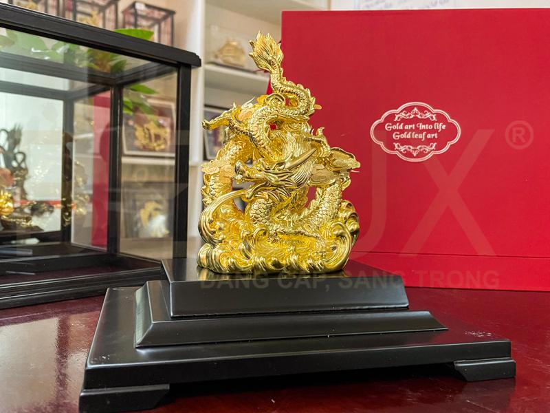 Tượng linh vật Rồng dát vàng 24k