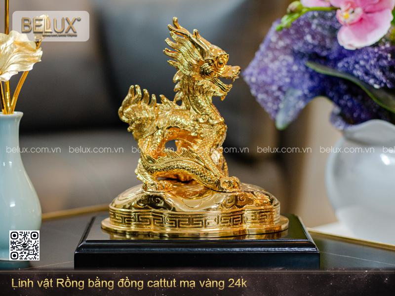 Tượng Rồng Mạ Vàng 24k Cao 21cm