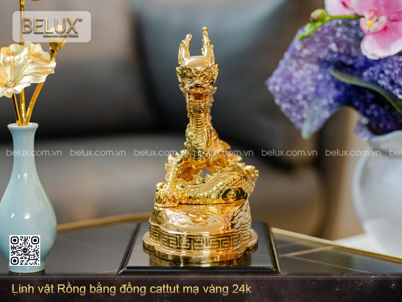Tượng Rồng Mạ Vàng 24k Cao 21cm