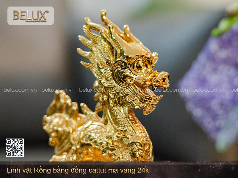 Tượng Rồng Mạ Vàng 24k Cao 21cm