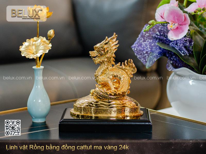 Tượng Rồng Mạ Vàng 24k Cao 21cm