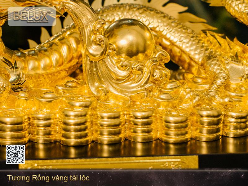 Tượng Rồng Vàng Tài Lộc Dát Vàng 24k
