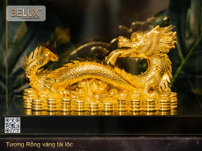 Tượng Rồng Vàng Tài Lộc Dát Vàng 24k