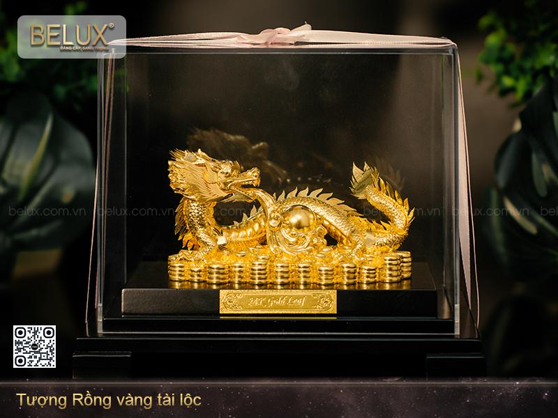 Tượng Rồng Vàng Tài Lộc Dát Vàng 24k
