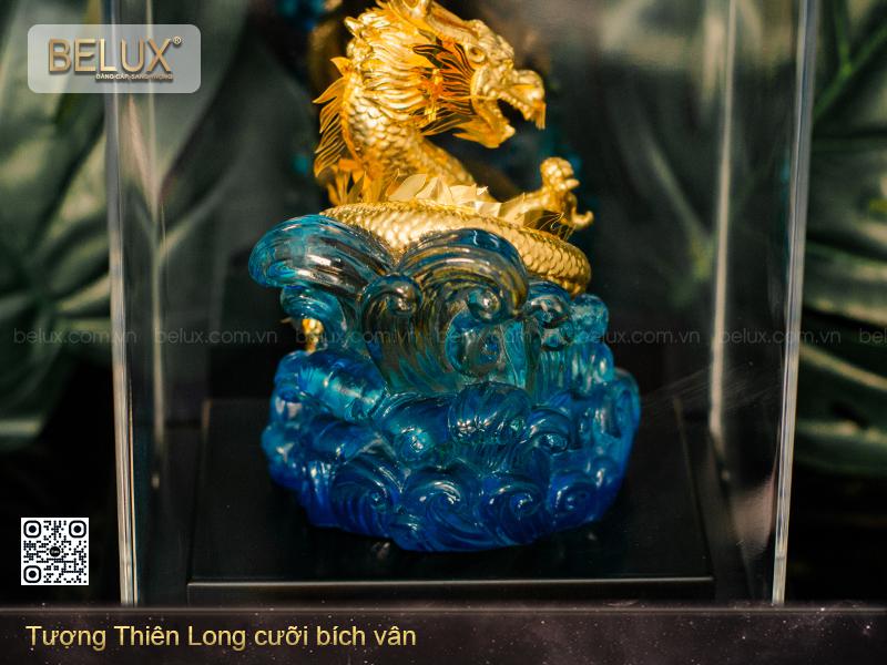 Tượng Thiên Long Cưỡi Bích Vân Dát Vàng 24k