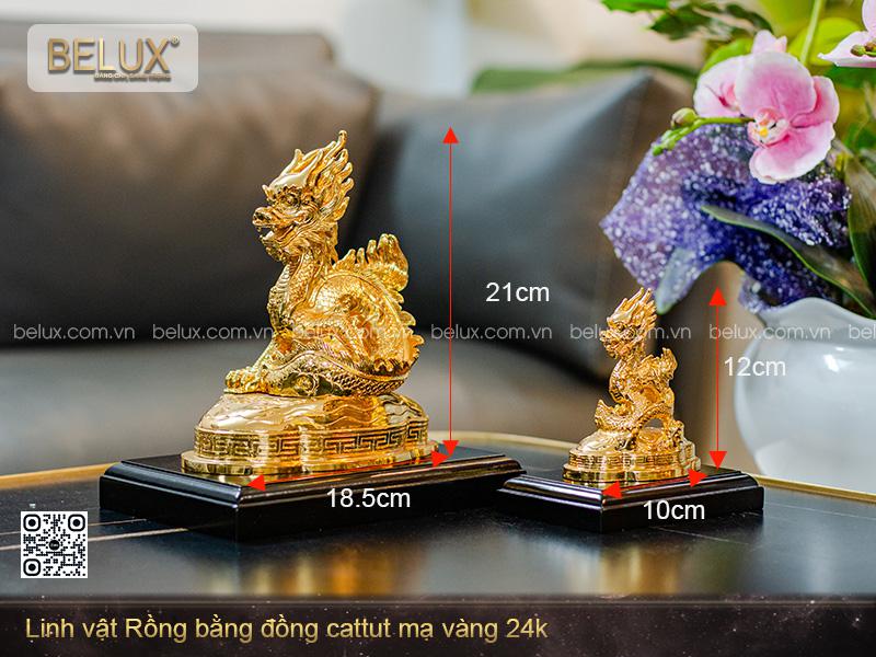 Tượng Rồng Mạ Vàng 24k Cao 21cm
