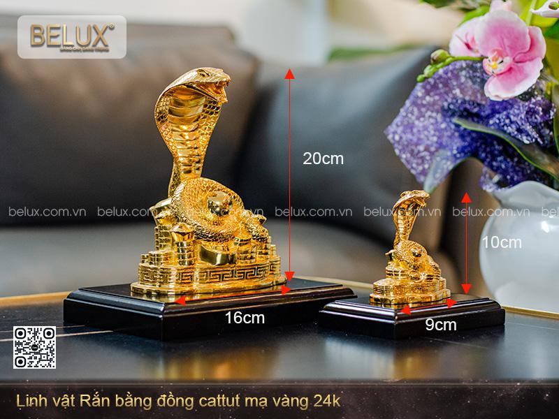 Tượng Rắn Mạ Vàng 24k Cao 20cm