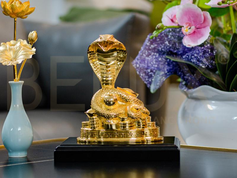 Tượng Rắn Mạ Vàng 24k Cao 20cm