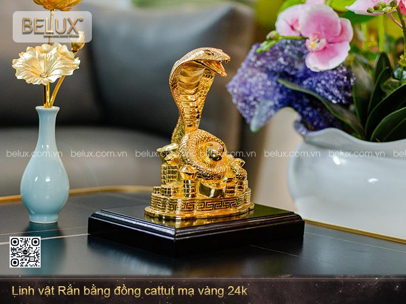 Tượng Rắn Mạ Vàng 24k Cao 20cm
