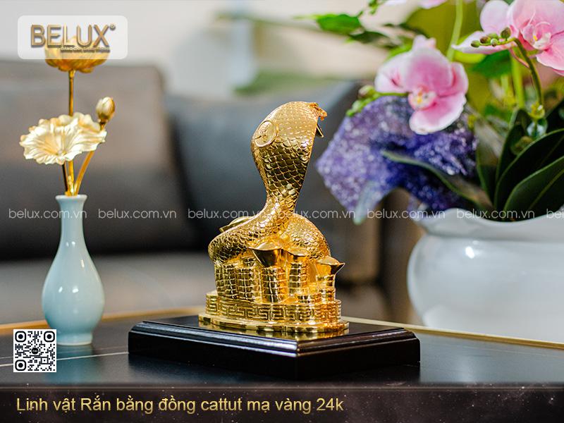 Tượng Rắn Mạ Vàng 24k Cao 20cm