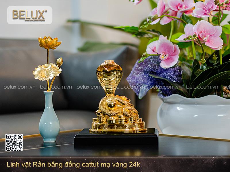 Tượng Rắn Mạ Vàng 24k Cao 20cm
