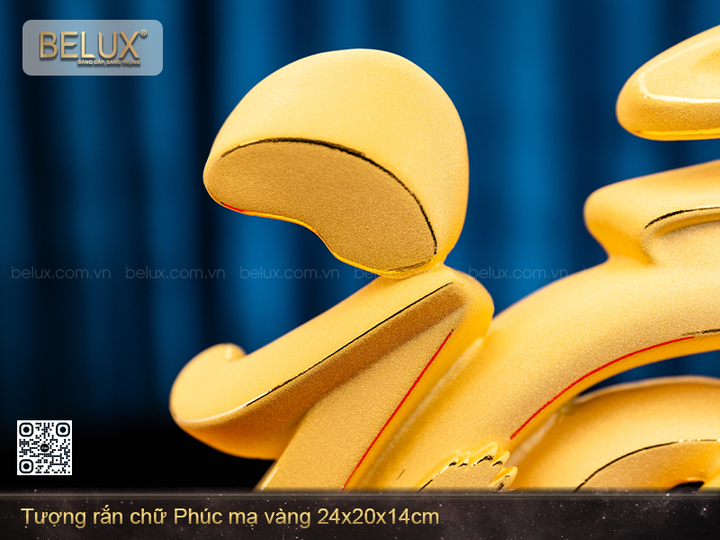 Tượng Rắn Chữ Phúc Mạ Vàng