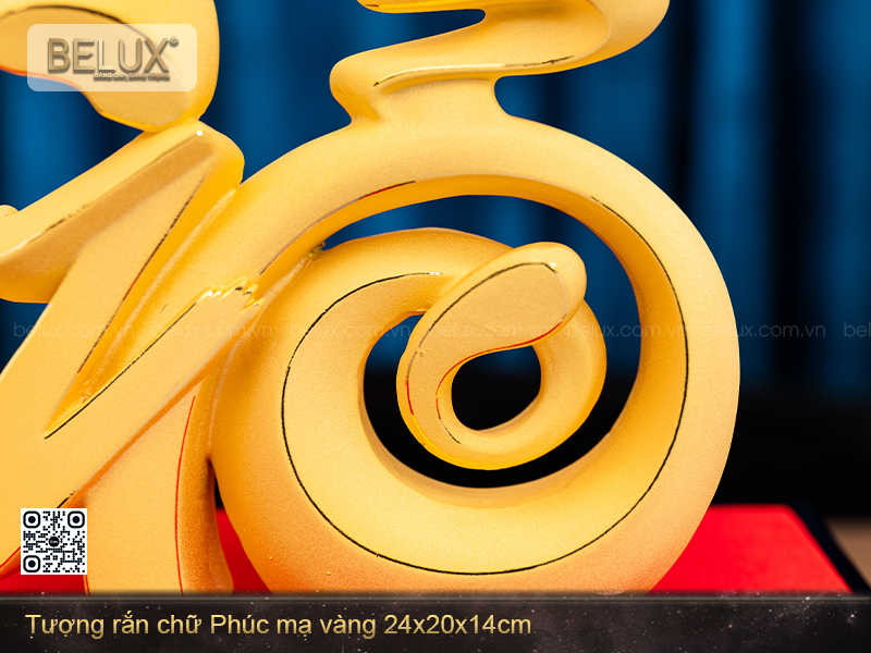 Tượng Rắn Chữ Phúc Mạ Vàng