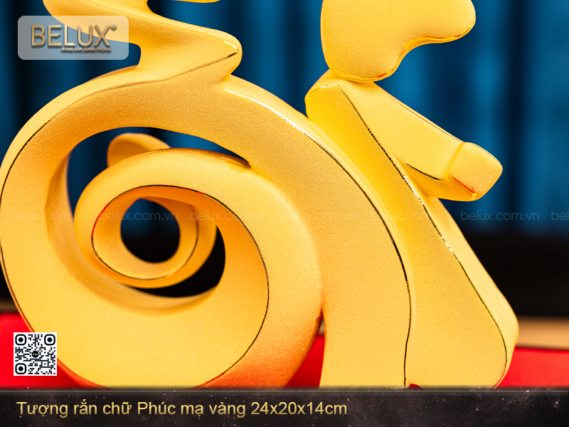 Tượng Rắn Chữ Phúc Mạ Vàng