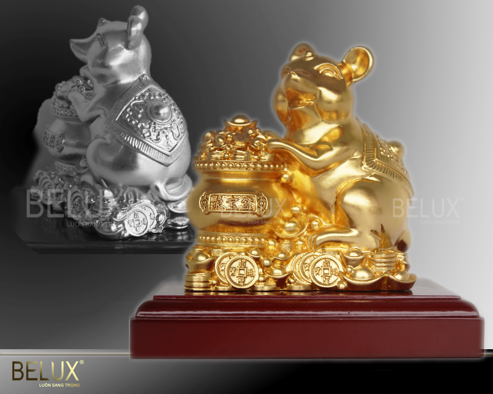 Linh Vật Chuột Thếp Vàng 9999 Bằng Đồng Mẫu 1