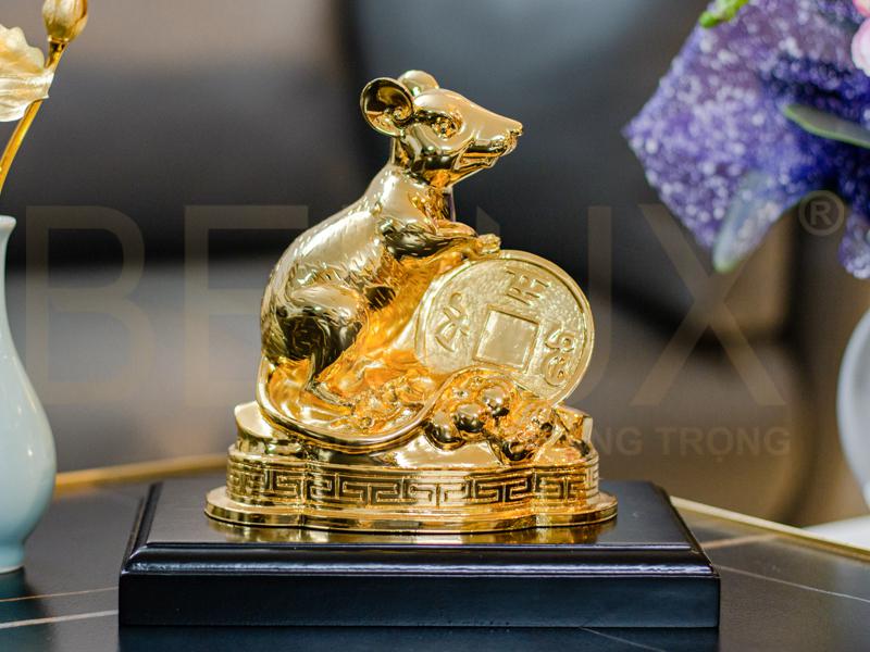 Tượng Chuột Mạ Vàng 24k