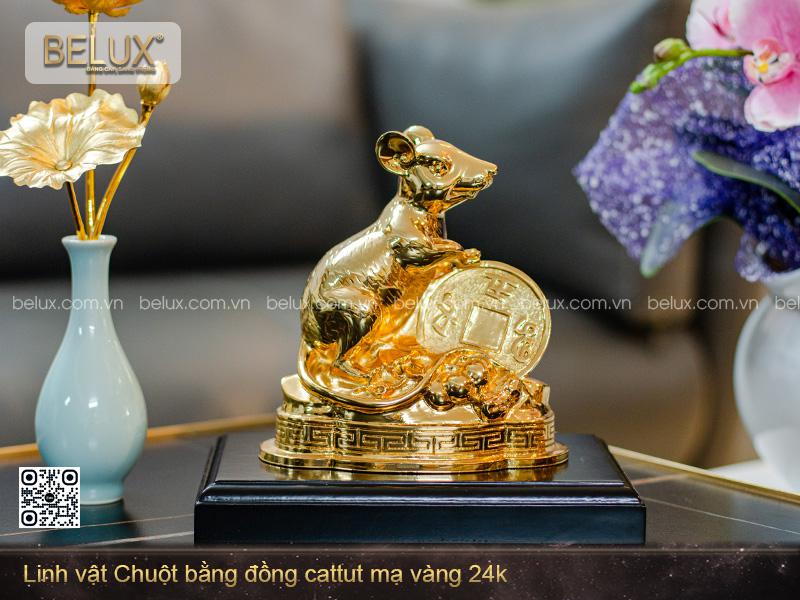 Tượng Chuột Mạ Vàng 24k