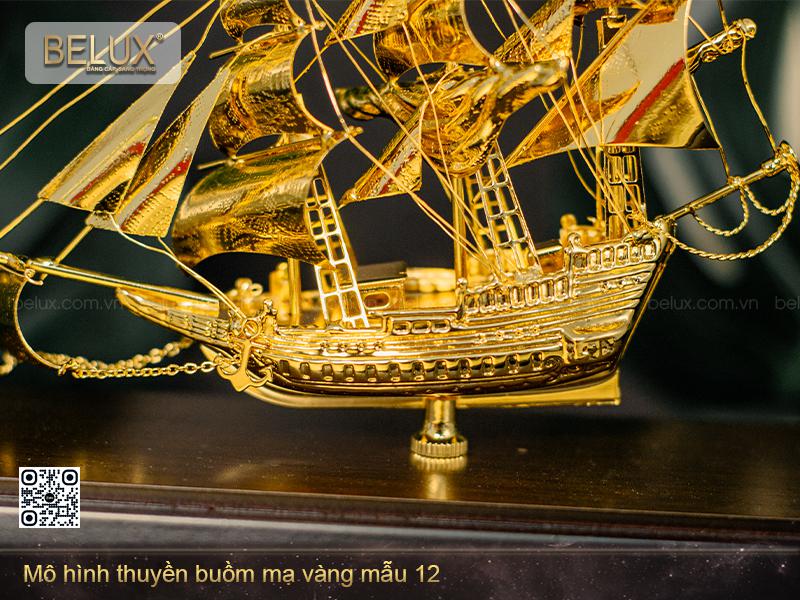 Mô Hình Thuyền Buồm Mạ Vàng 24k Mẫu 12