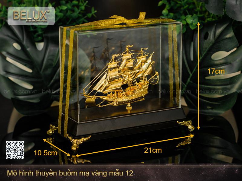 Mô Hình Thuyền Buồm Mạ Vàng 24k Mẫu 12